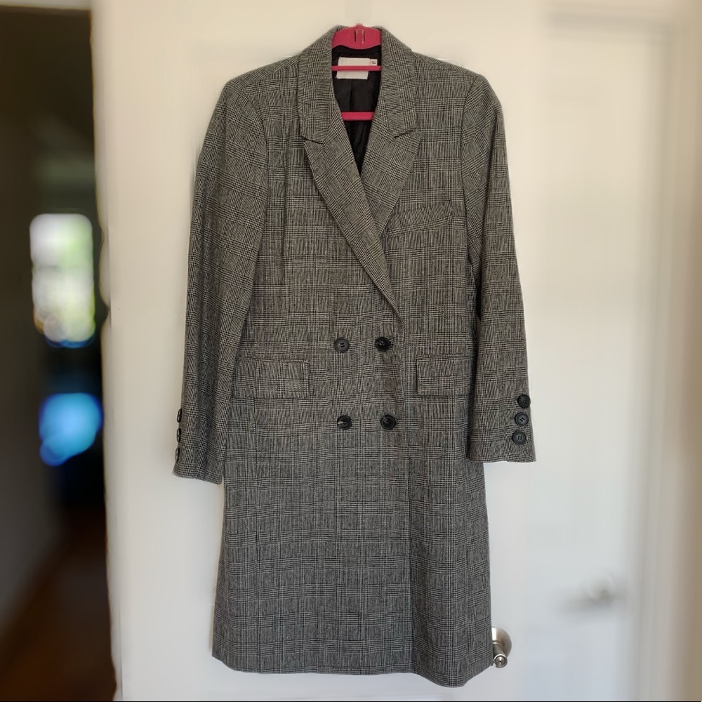 Long Plaid Fall Coat Size S